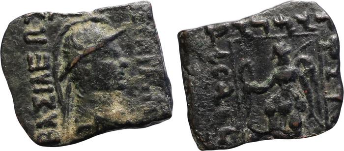 Bactrian and Indo-Greek Coinage Eucratides I 26.1, Британский музей