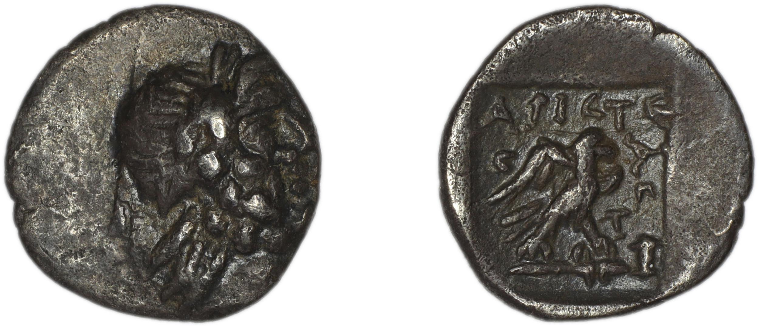 аверс Stratoniceia Meadows 2002 Group 3 hemidrachm