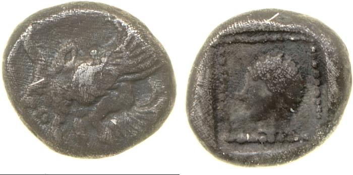 реверс Orou, Carian dynast Uncertain Carian mint G Konuk 2007a Type 1