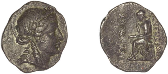 Smyrna Milne 1914 Series 3 drachms, реверс, bm