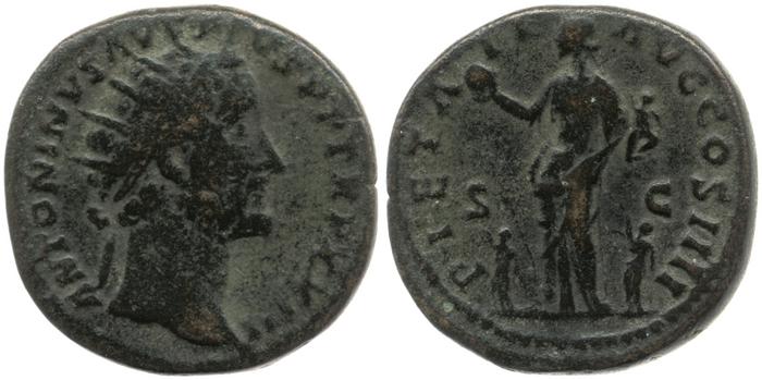 RIC III Antoninus Pius 1035, реверс, bm