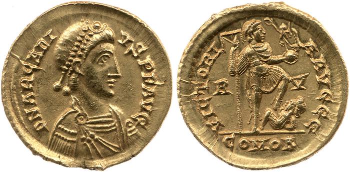 RIC X Honorius 1286, реверс, bm