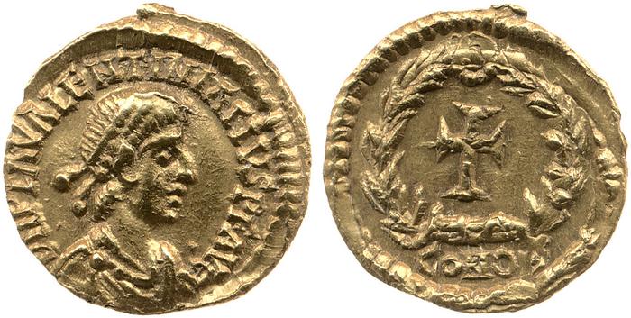 RIC X Valentinian III 2030, реверс, bm
