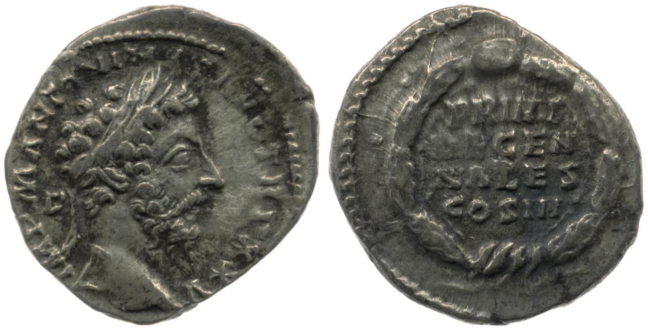 RIC III Marcus Aurelius 245, аверс, Британский музей