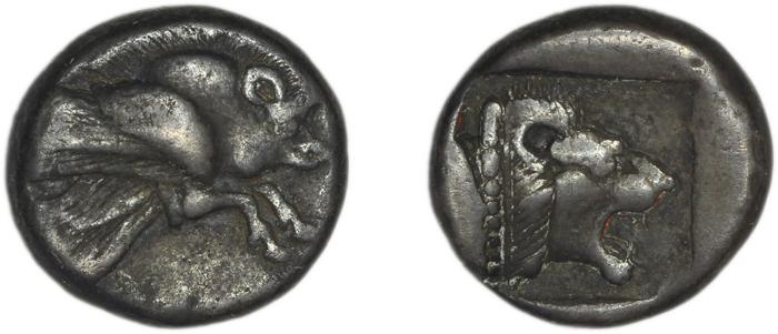 Samos Barron 1966 Class 2 triobols, реверс, bm