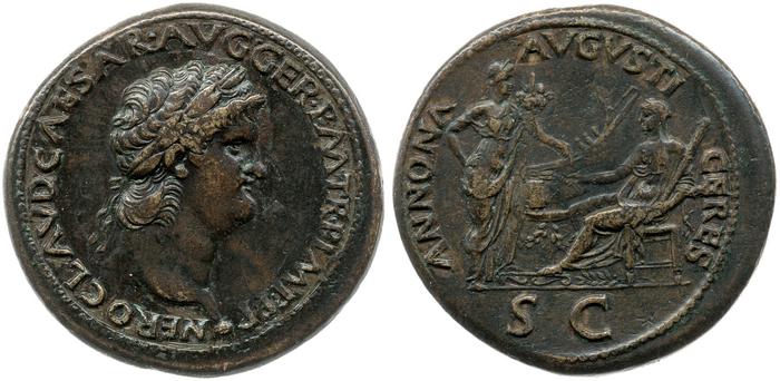 RIC I (second edition) Nero 390, реверс, bm