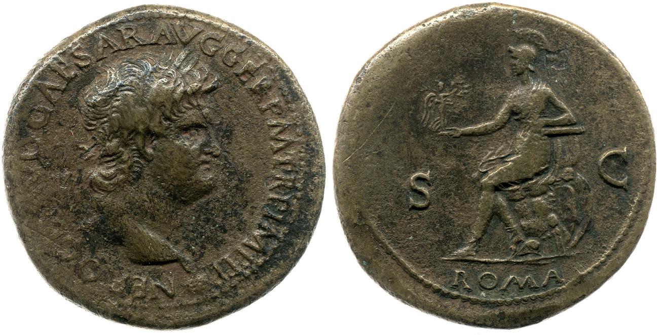 RIC I (second edition) Nero 442, аверс, bm