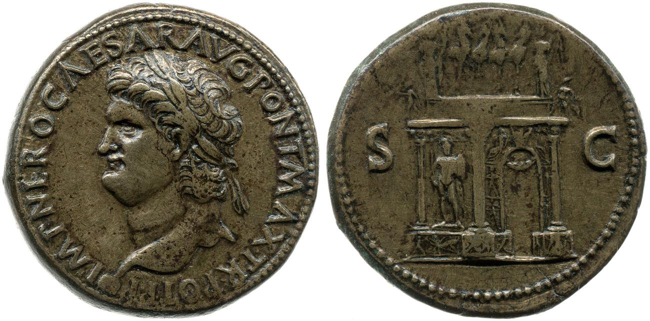 RIC I (second edition) Nero 500, аверс, bm