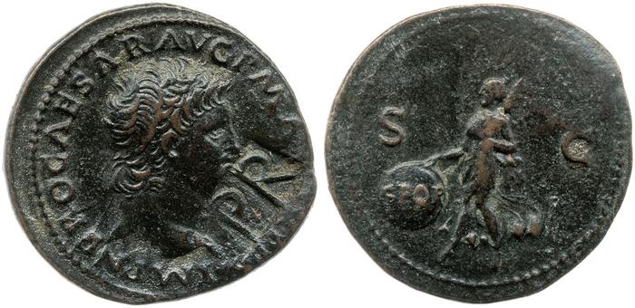 RIC I (second edition) Nero 543, реверс, bm