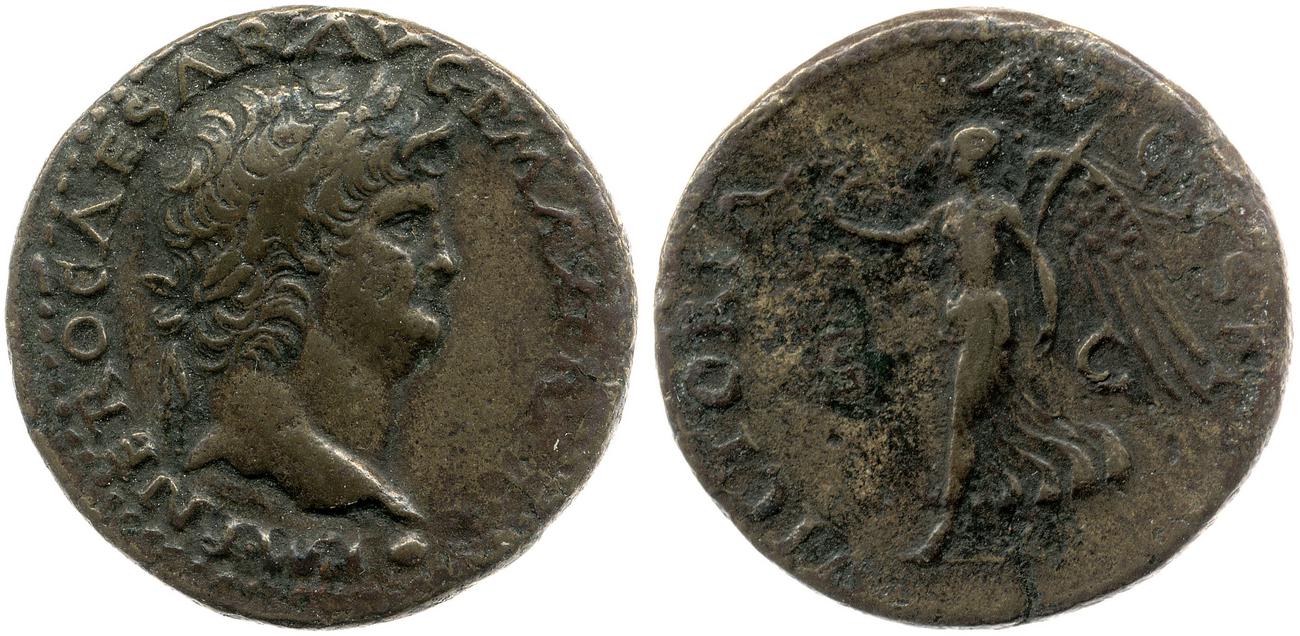 RIC I (second edition) Nero 522, аверс, bm