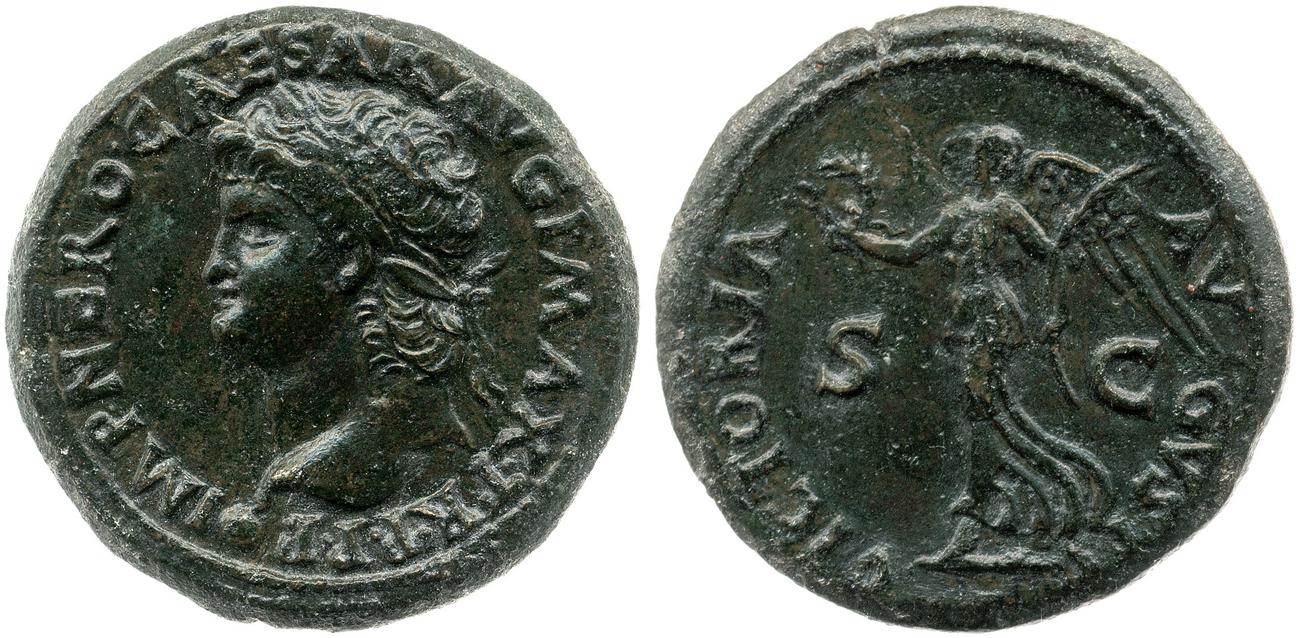 RIC I (second edition) Nero 523, аверс, bm