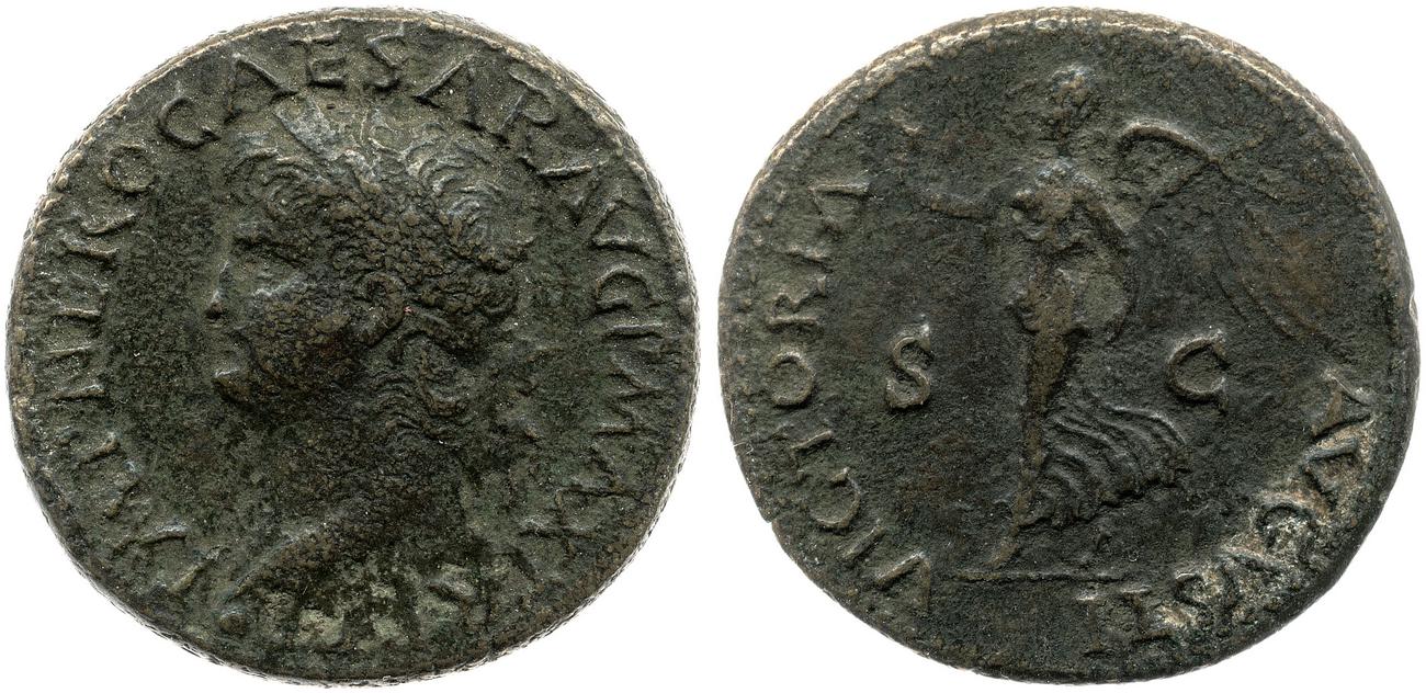 RIC I (second edition) Nero 523, аверс, bm
