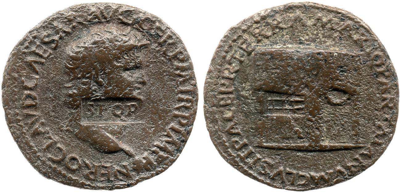 RIC I (second edition) Nero 469, аверс, bm
