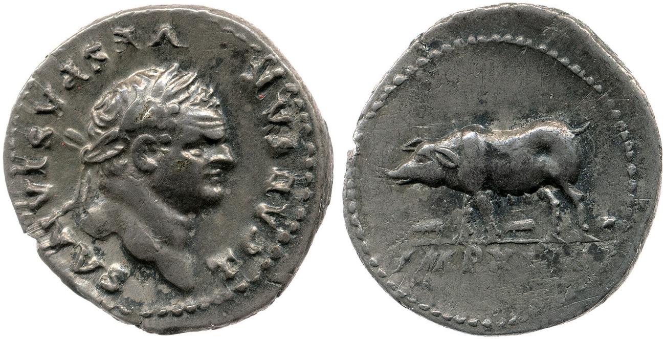 RIC II, Part 1 (second edition) Vespasian 986, аверс, Британский музей