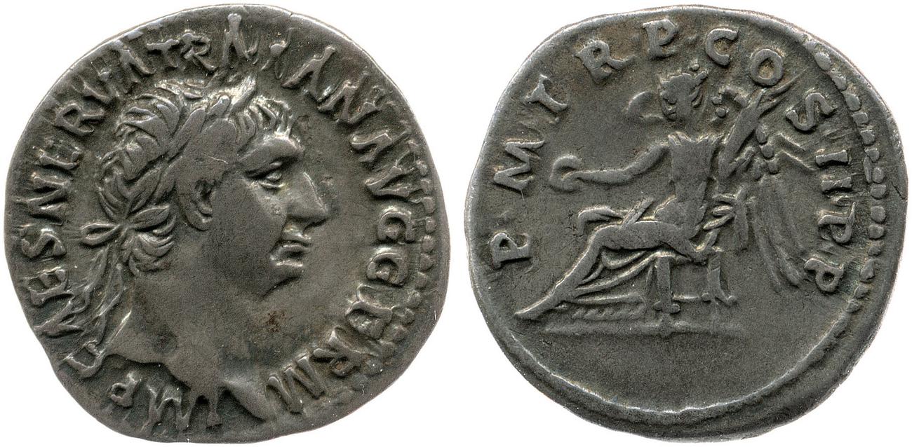 RIC II Trajan 10, obverse, bm