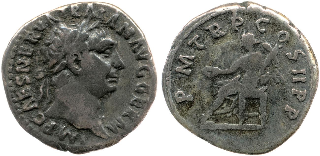 RIC II Trajan 10, obverse, bm