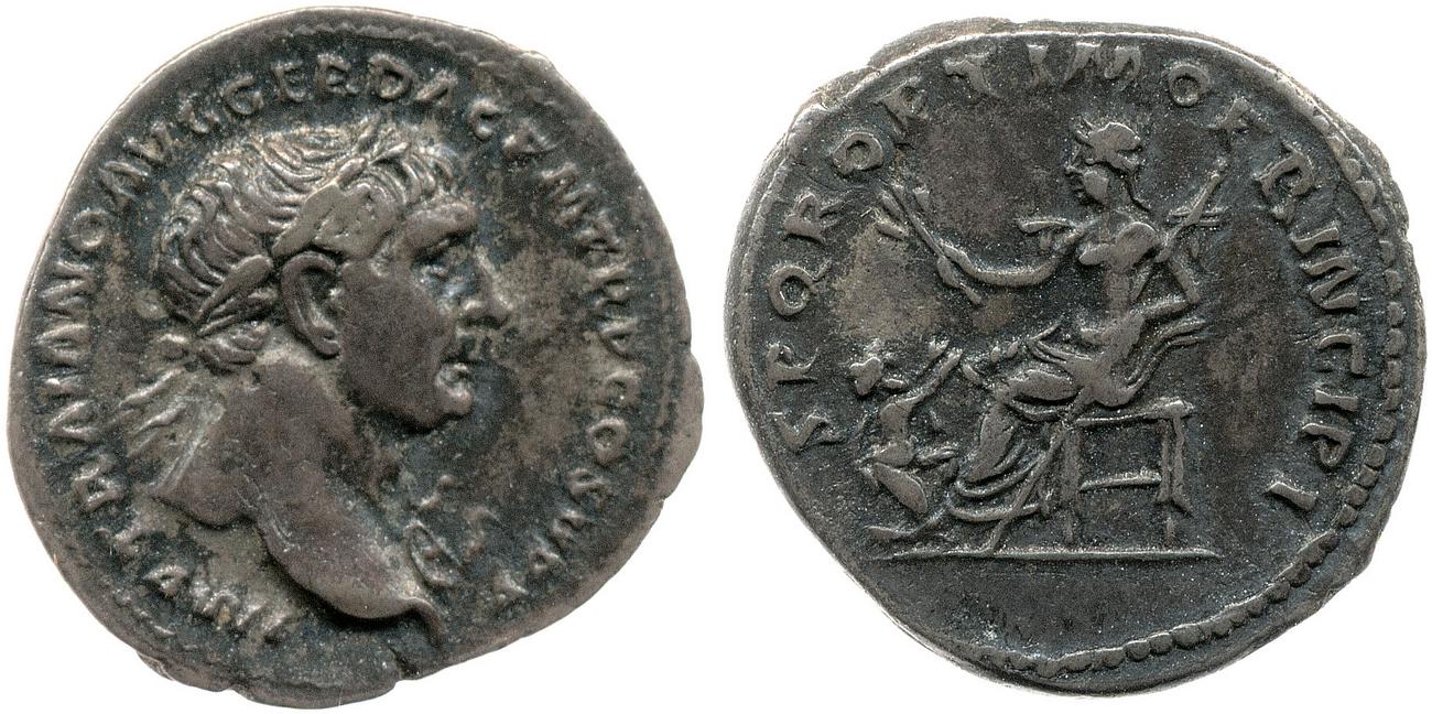 RIC II Trajan 187, аверс, bm