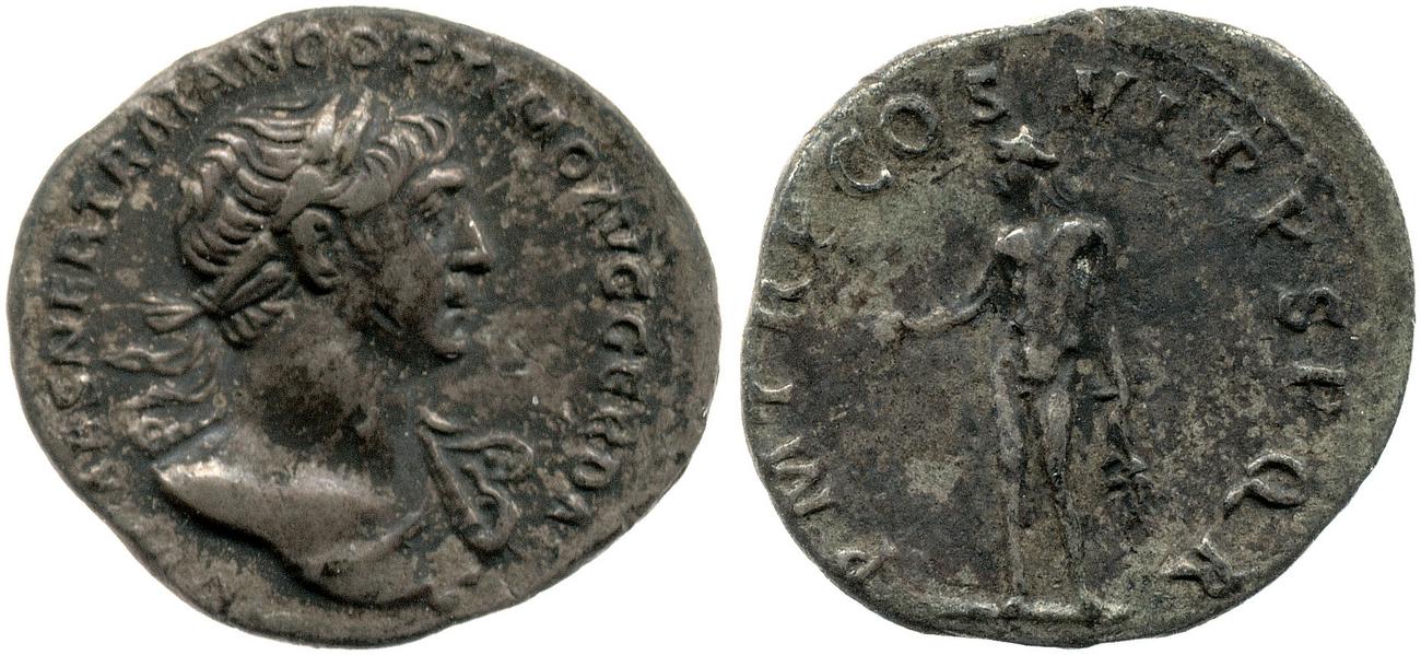 RIC II Trajan 348, аверс, Британский музей