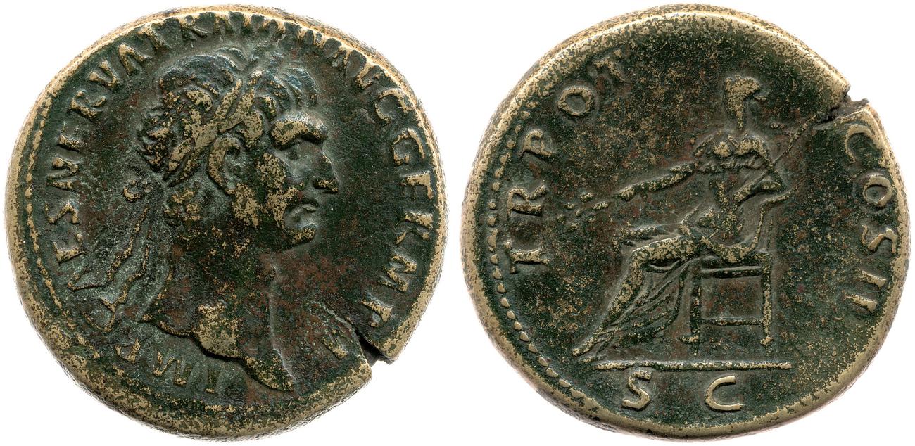RIC II Trajan 390, аверс, bm