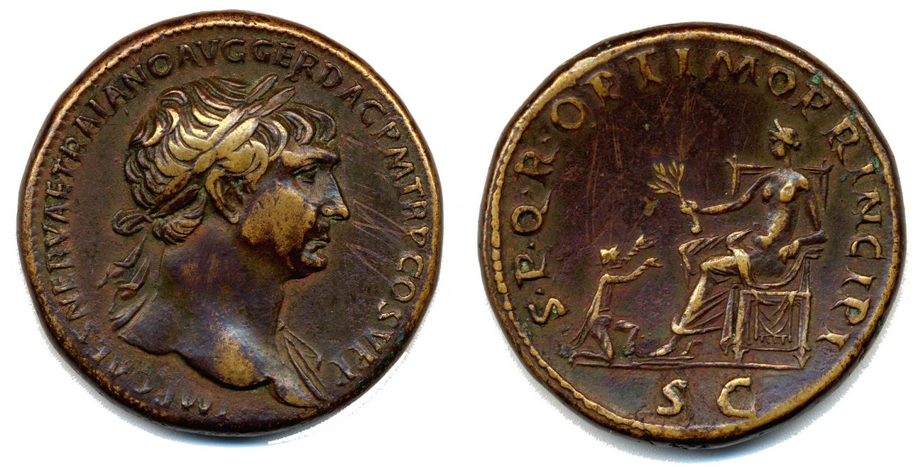 RIC II Trajan 513, аверс, bm