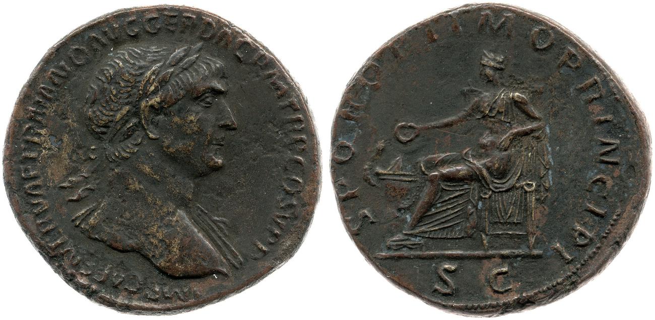 RIC II Trajan 515, аверс, bm