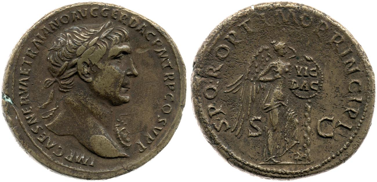 RIC II Trajan 528, аверс, Британский музей