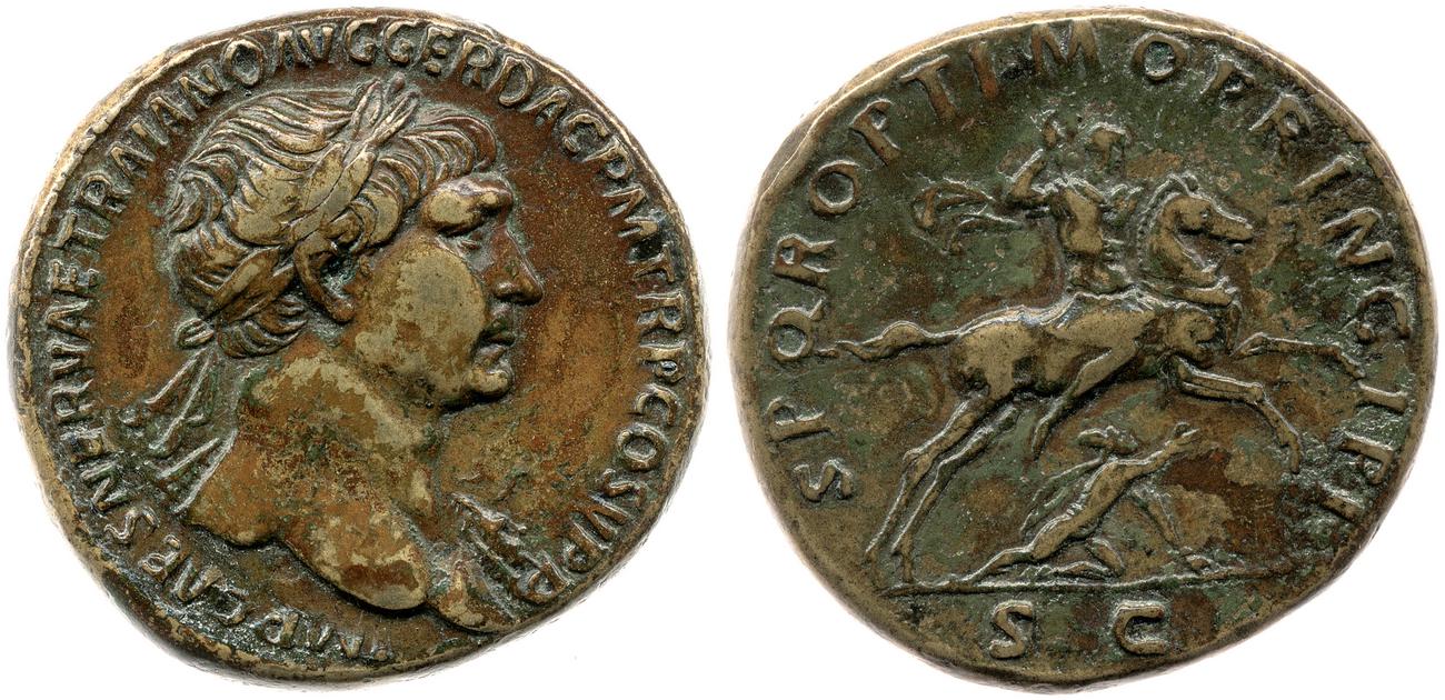 RIC II Trajan 543, аверс, bm