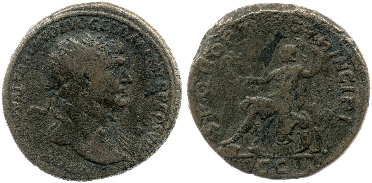RIC II Trajan 490, аверс, bm