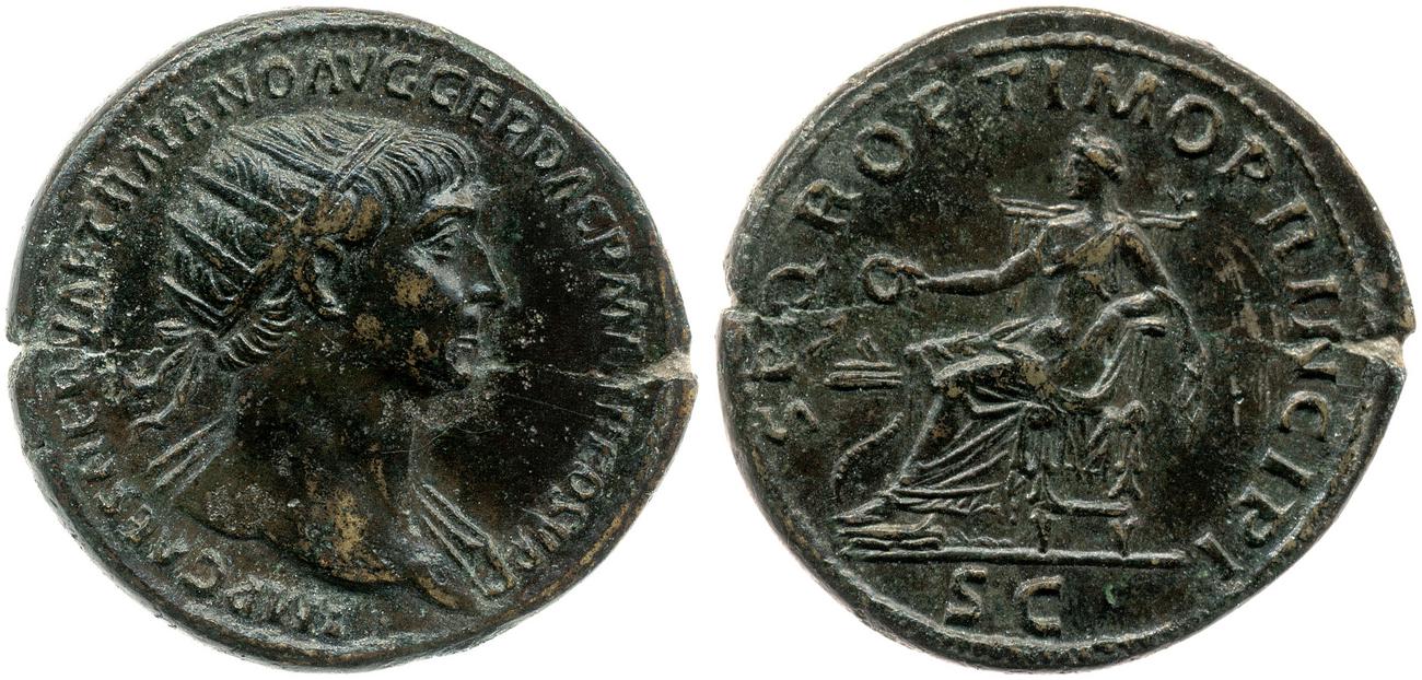 RIC II Trajan 516, аверс, bm