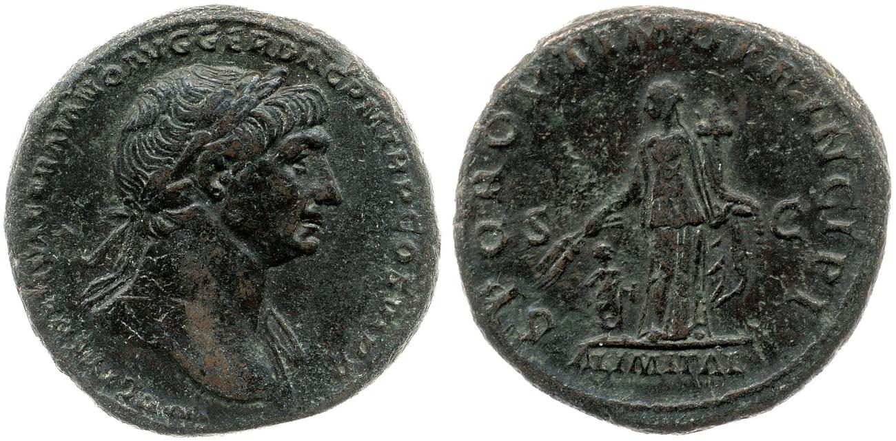 RIC II Trajan 604, аверс, Британский музей
