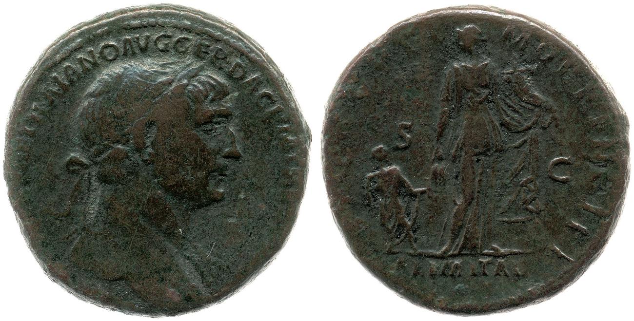 RIC II Trajan 604, аверс, Британский музей