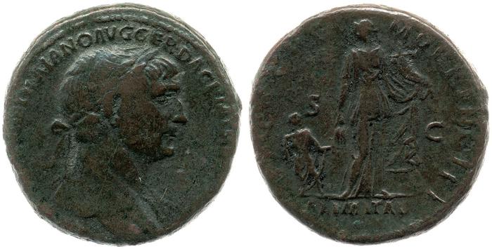RIC II Trajan 604, реверс, Британский музей