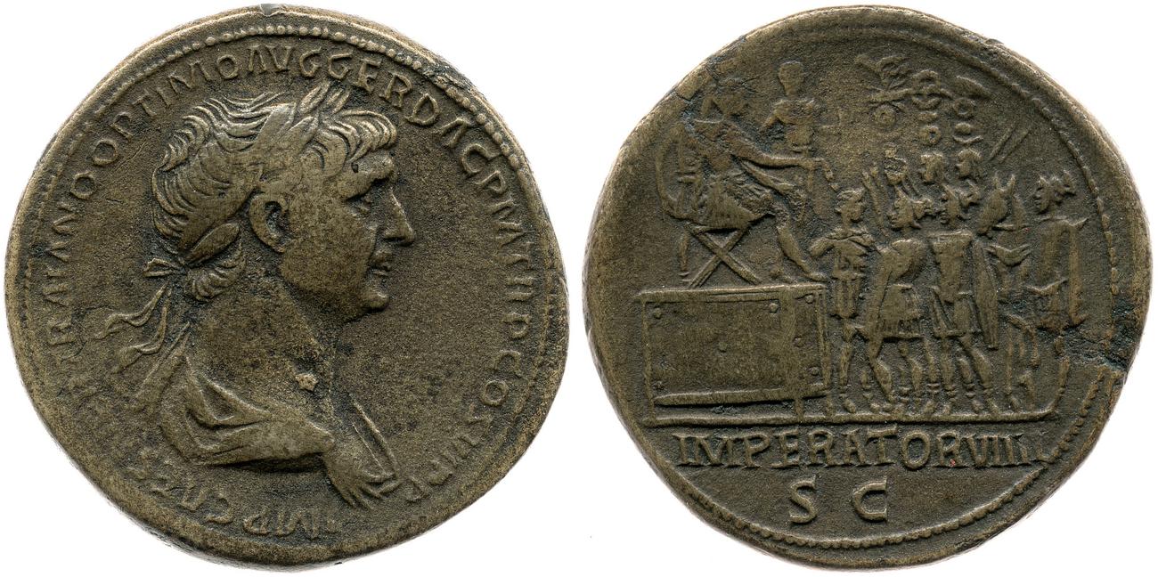RIC II Trajan 655, аверс, bm