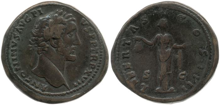 RIC III Antoninus Pius 916A, реверс, bm