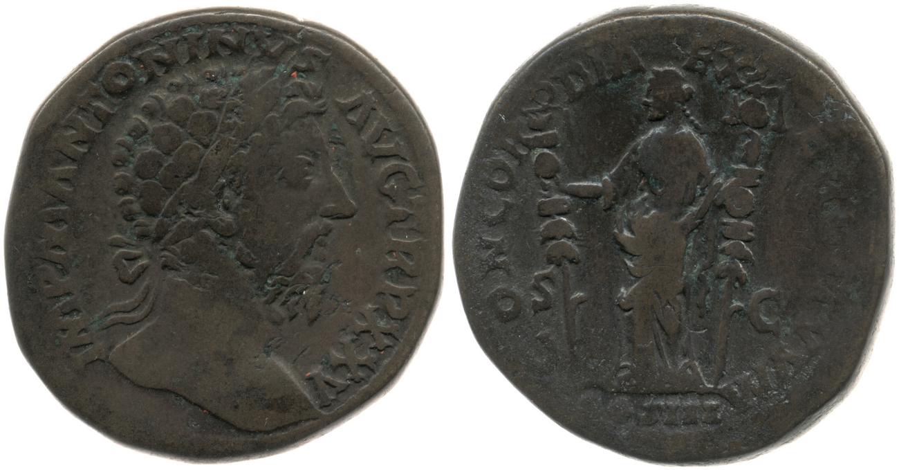 аверс RIC III Marcus Aurelius 987