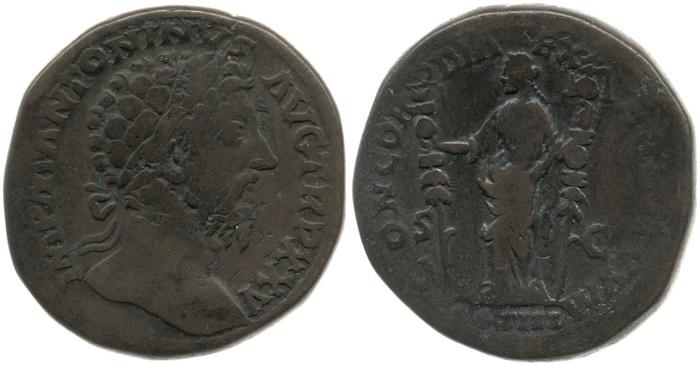 реверс RIC III Marcus Aurelius 987
