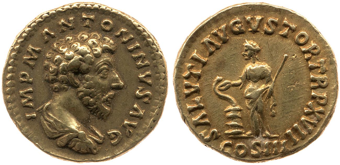 RIC III Marcus Aurelius 77, аверс, Британский музей