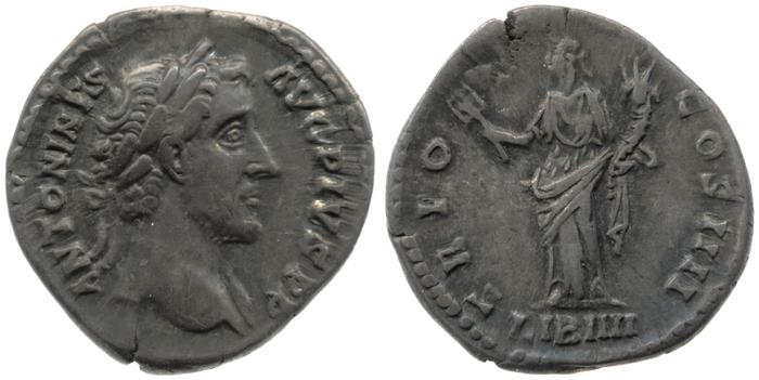 RIC III Antoninus Pius 155, реверс, bm