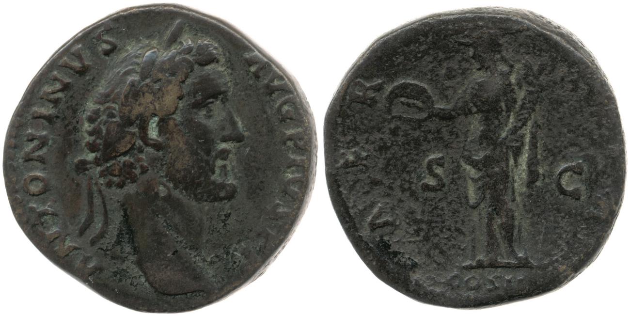 RIC III Antoninus Pius 574, аверс, Британский музей