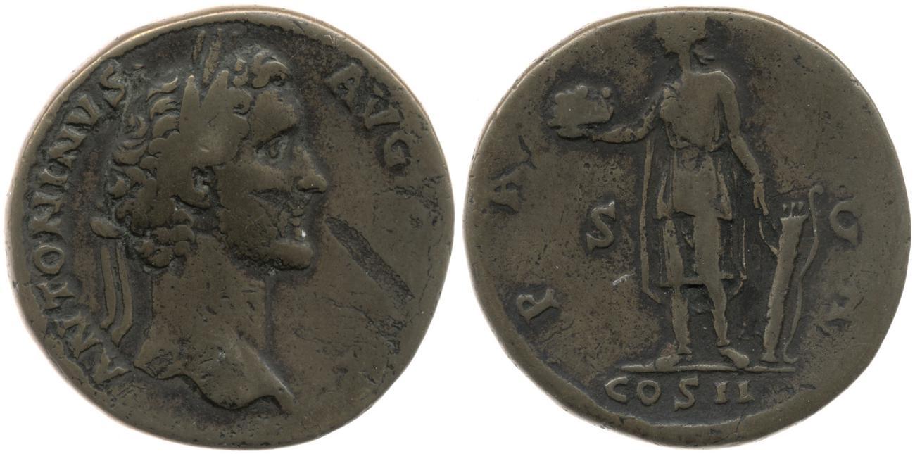 RIC III Antoninus Pius 586, аверс, Британский музей