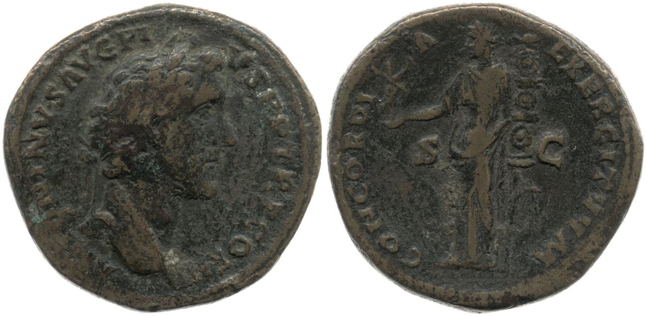 RIC III Antoninus Pius 600a, аверс, Британский музей