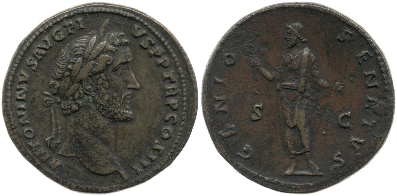 RIC III Antoninus Pius 605a, аверс, Британский музей