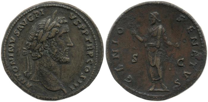 RIC III Antoninus Pius 605a, реверс, Британский музей