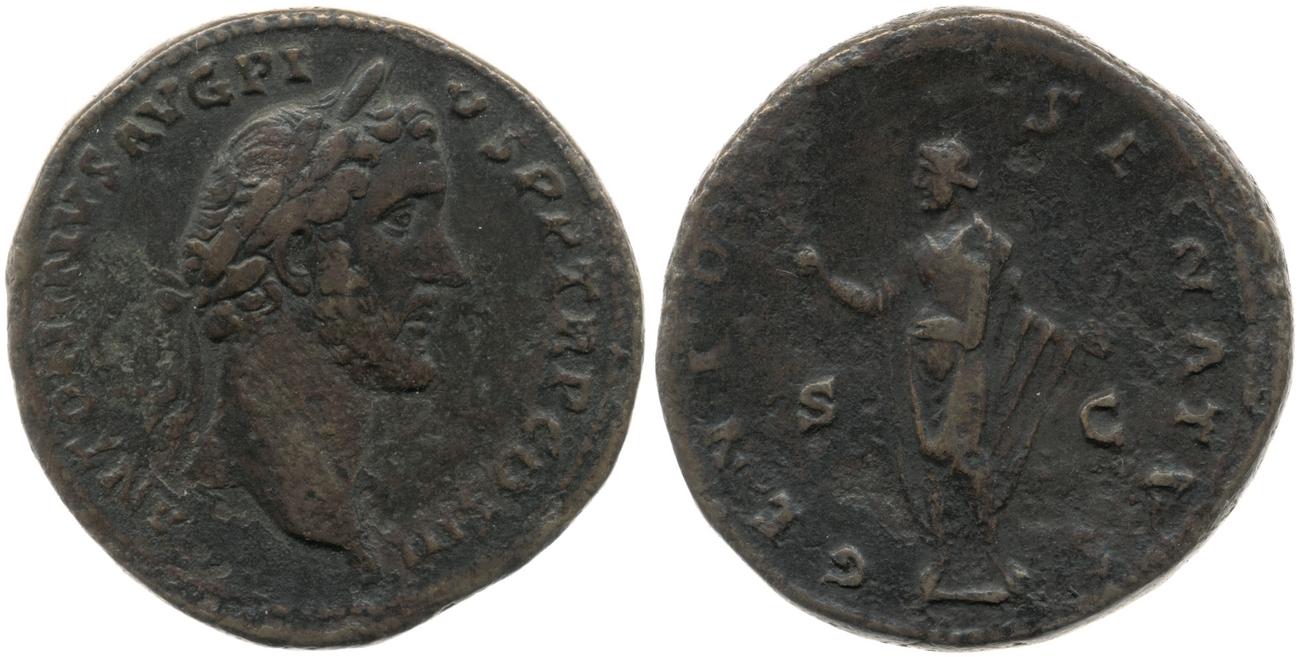 RIC III Antoninus Pius 605a, аверс, Британский музей