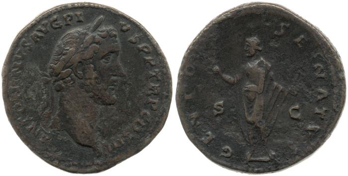 RIC III Antoninus Pius 605a, реверс, Британский музей