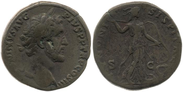 RIC III Antoninus Pius 608, реверс, bm
