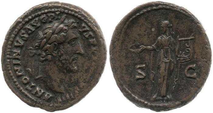 RIC III Antoninus Pius 824A, реверс, bm