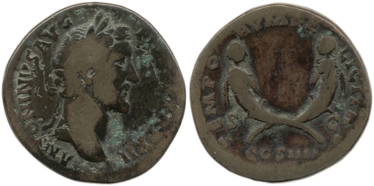 RIC III Antoninus Pius 857, аверс, bm