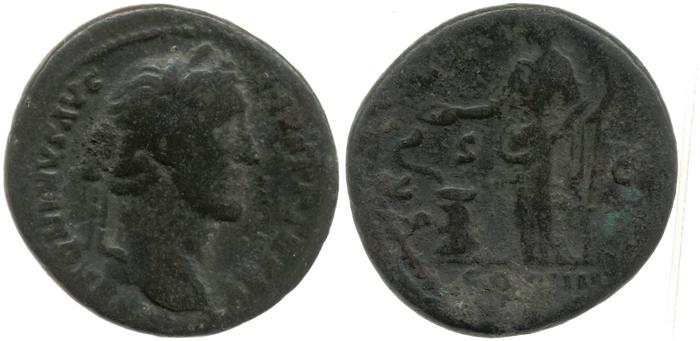 RIC III Antoninus Pius 900A, реверс, bm