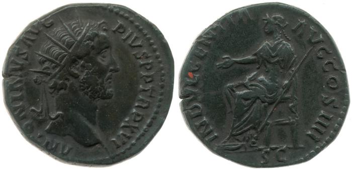 RIC III Antoninus Pius 907, реверс, bm